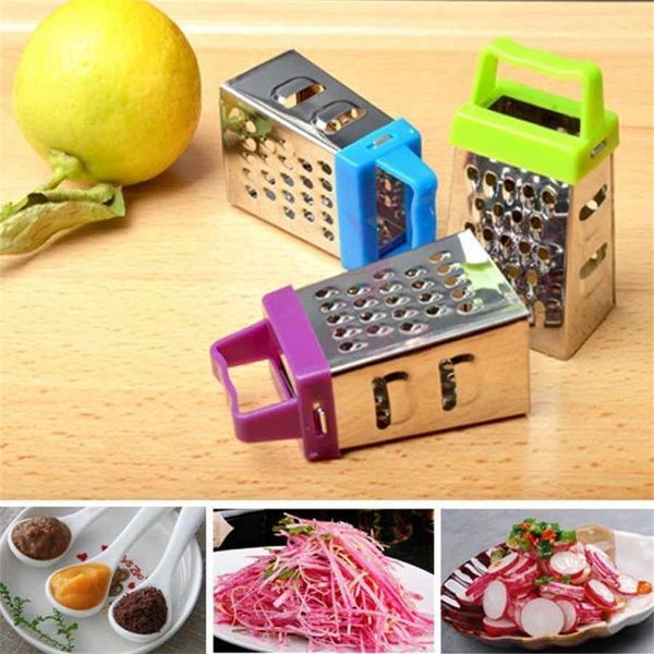 Mini pialla a quattro lati utensile da cucina in acciaio al limone formaggio grattugia per verdure pelapatate affettatrice gadget frutta verdura Chopper