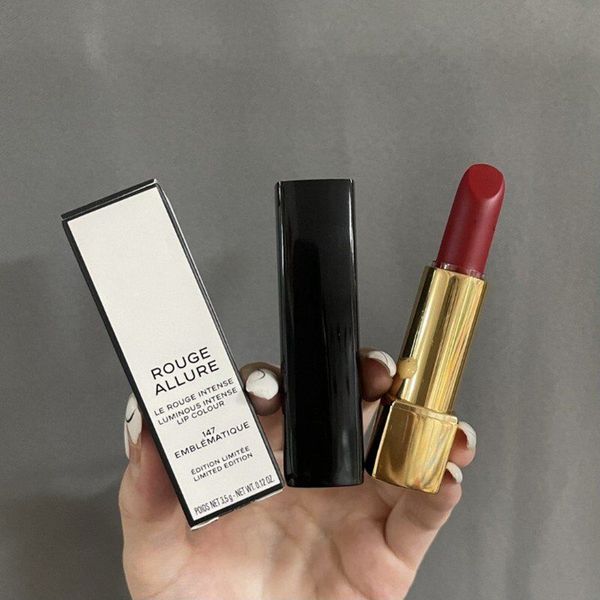 Paar 2-in-1-Make-up-Geschenkset Nr. 5 l Eau-Parfüm-Verdampfer 100 ml Edt Rouge Allure leuchtend intensiv 147# Lippenstift 3,5 g Make-up-Set mit Box schnelle Lieferung