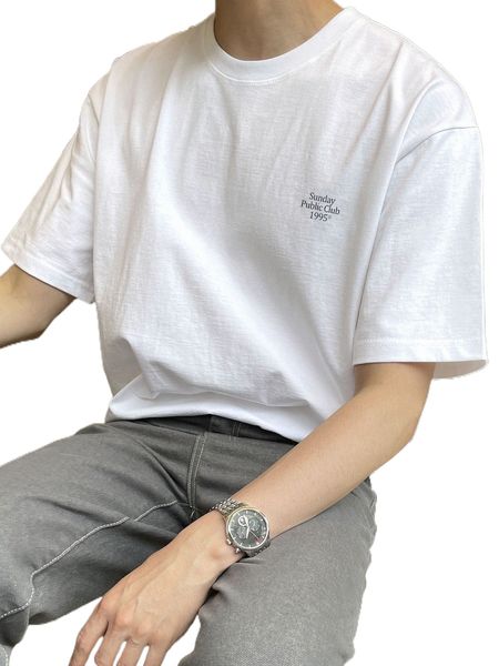 

dazy men letter graphic drop shoulder tee 17ws#, White;black