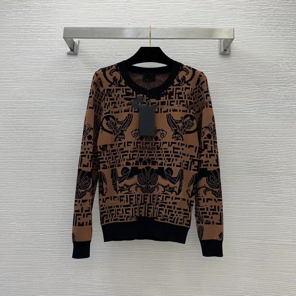 

milan runway sweaters 2022 autumn long sleeves o neck women's sweater high end jacquard pullovers designer 0717-10, White;black