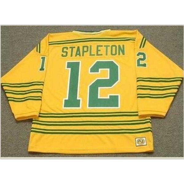 Thr homens personalizados juventude mulheres vintage # 12 pat stapleton chicago pumas 1973 wha hockey jersey tamanho s-5xl ou personalizado qualquer nome ou número