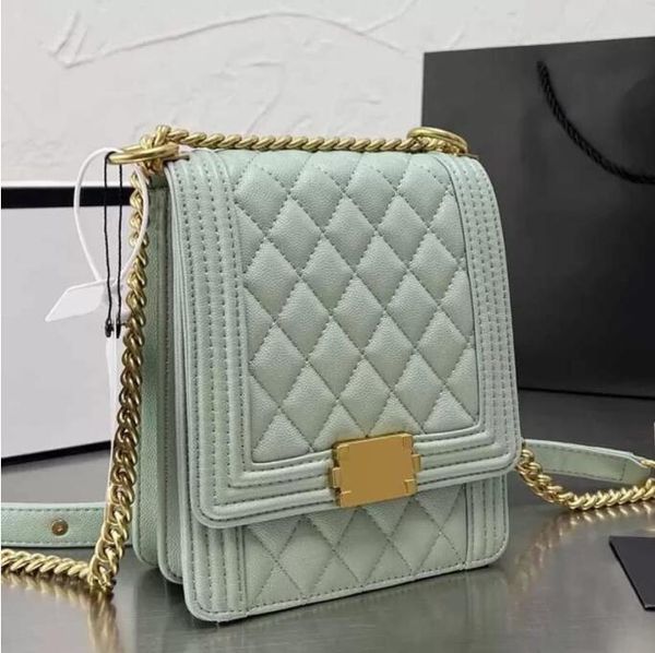 

tz ladies glitter boy crossbody designer bags solid color genuine leather classic handbags diamond quilting shoulder bag flap mini multi-col