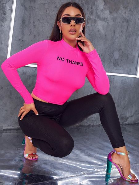 

no thanks graphic long sleeve crop w5qe#, White