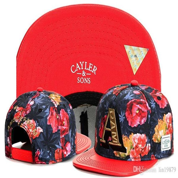 

cayler & sons a letter floarl leather snapback hip hop casquette gorras chapeus toucas adjustable hats men women baseball ca226y, Blue;gray