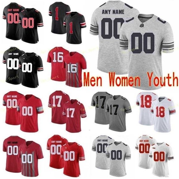 THR NCAA College Jerseys Ohio State Buckeyes 2 JK Dobbins 5 Garrett Wilson 45 Archie Griffin 88 Jeremy Ruckert 80 CJ Saunders Custom Football