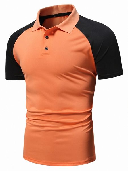 

men colorblock raglan sleeve polo shirt e6vx#, White;black