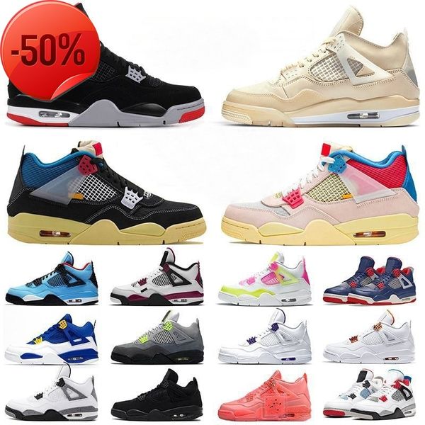 

jumpman womens mens 4 4s basketball shoes university blue royal black white classic retro cement union sail fire red guava ice trainers v