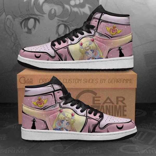 

sailor moon sneakers custom anime shoes mn02, Black