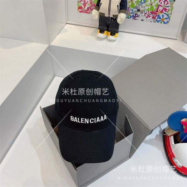 

b home luxury correct version ball caps balencigas classic tide brand letter embroidery casual baseball cap solid duck tongue, Blue;gray