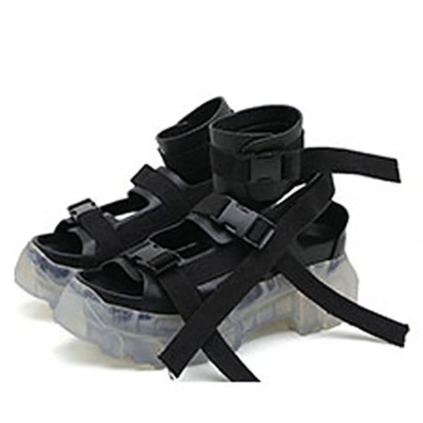 

2022 summer ladies sandals thick bottom women shoes comfy ankle strap platform sandals p25d50, Black