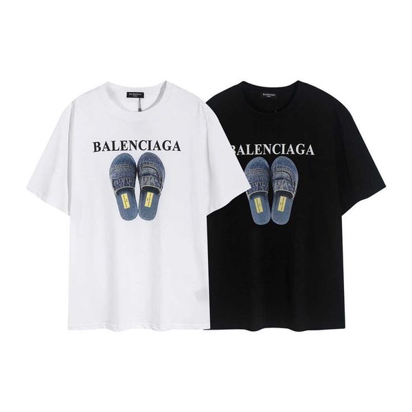 

correct version of brand light luxury paris drag printed short sleeve t-shirt net red fashion men's and women's round neck half, White;black