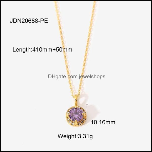 

pendant necklaces mini round colorf zircon necklace for women 18k gold plated stainless steel tarnish f jewelshops dheyf, Silver