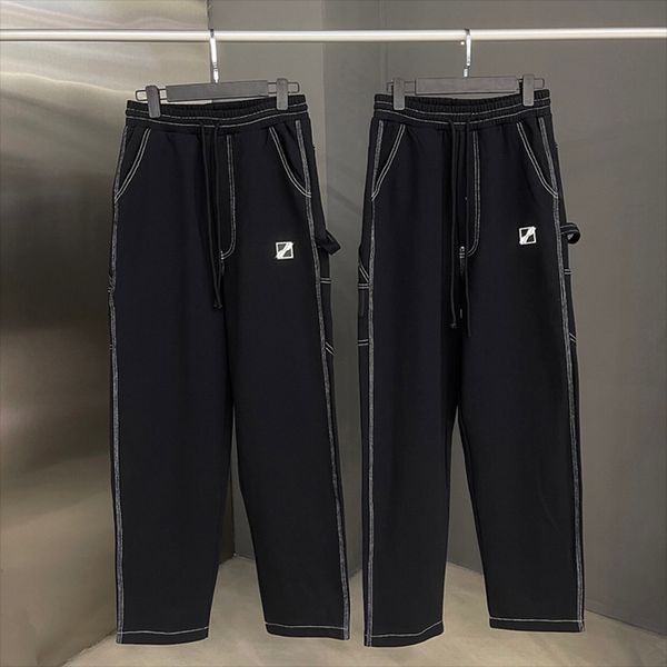 

pants drawstring elastic men women 1 casual loose sports trousers, Black