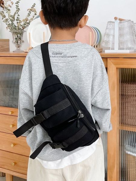 

kids release buckle detail canvas sling bag she