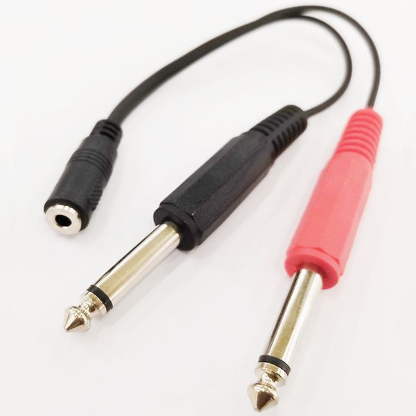 Аудио кабели, 3,5 мм женщина к двойным 6.35 мм моно мужской разъем аудио сокет адаптер адаптера около 20см / 5 шт.