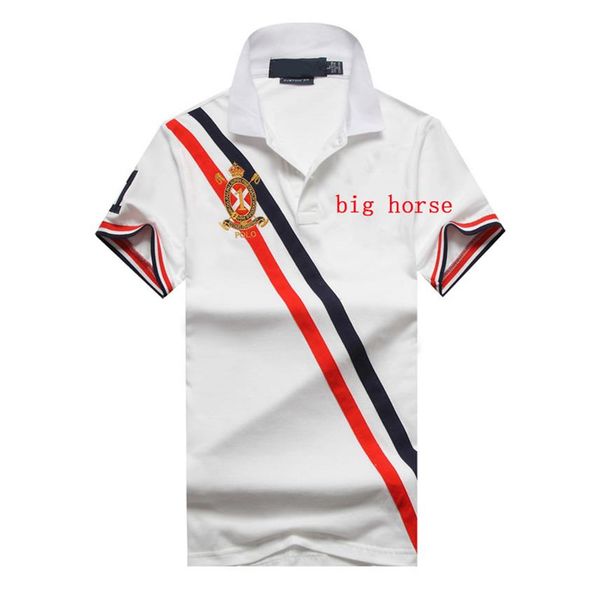 

classic racing designer mens polo #1801 off luxury summer casual fashion brand embroidery white lapel t-shirt rl 100%217w, White;black
