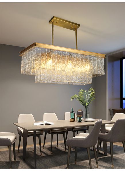 Lampadari a LED in vetro trasparente Apparecchi di illuminazione moderni di lusso Lampade a sospensione con motivi creativi per sala da pranzo Cucina soggiorno