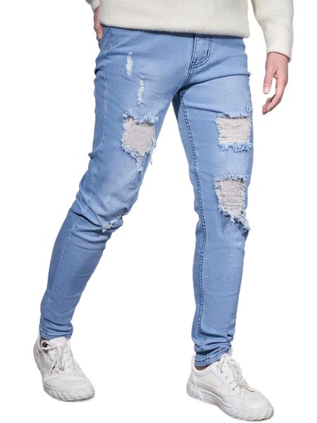 

men ripped skinny jeans 78hv#, Blue