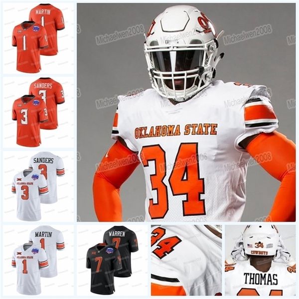 Uf Ceooklahoma Cowboys Futebol Jersey 21 Barry Sanders Spencer Sanders Jaylen Warren Tay Martin Tanner Brown Kolby Harell Peel Cale