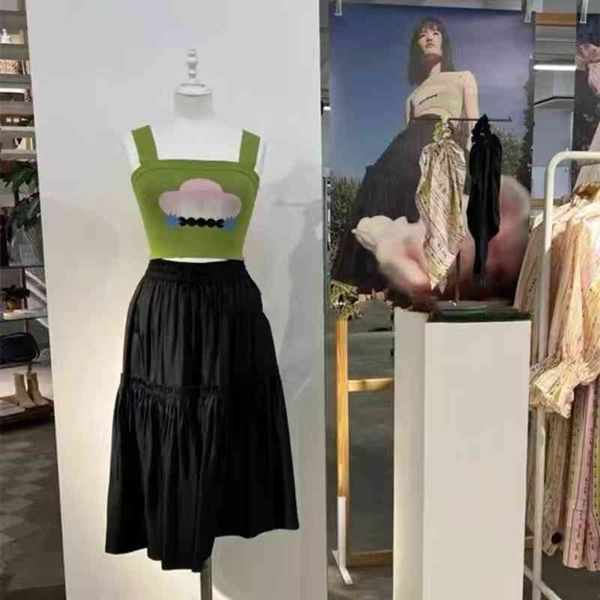 

skirts legal system os spring and summer high waist pleated a-line skirt for women, Black