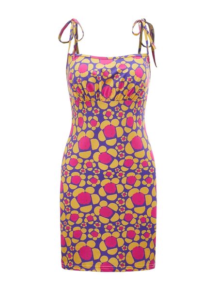 

x wenli floral print tie shoulder cami bodycon dress g4rf#, Black;gray