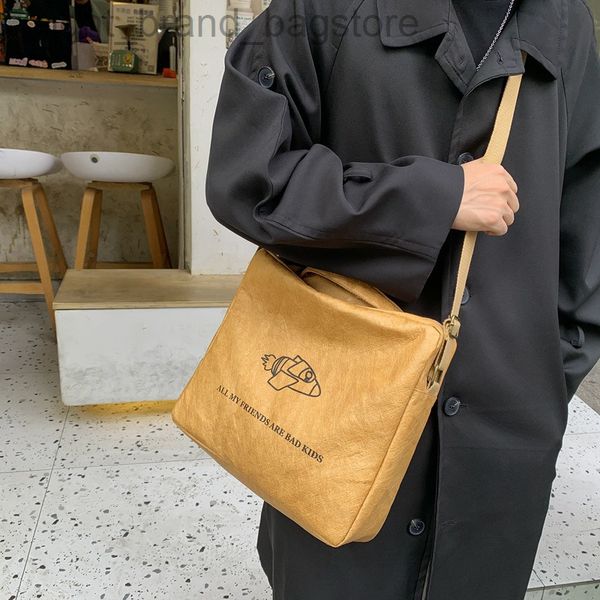 

designer waterproof kraft paper crossbody bags for women 2022 casual dupont paper shoulder bag light briefcase handbags w220813