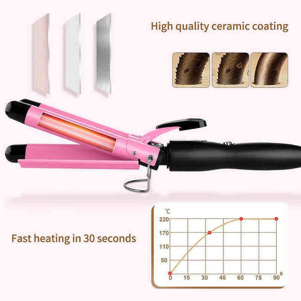 

nxy curling irons 20 32mm hair curler triple barrels ceramic iron professional waver tongs styler tools for all types 0427