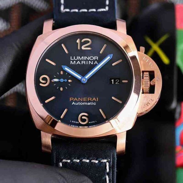 

penahai automatic mechanical movement watch 2022 high end retro tough guy night light waterproof, Slivery;brown