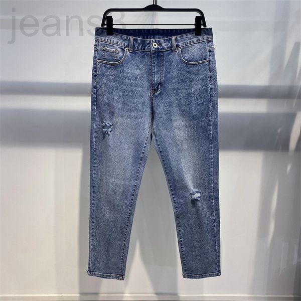 

men's jeans designer spring original high-quality blue basic style slim fit worn jeans pants trend gty3687 lbu9