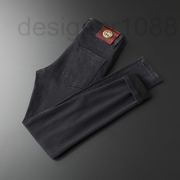 

men's jeans designer men's slim fit leggings 2022 autumn winter new straight casual solid color pants fashion brand kbnf, Blue