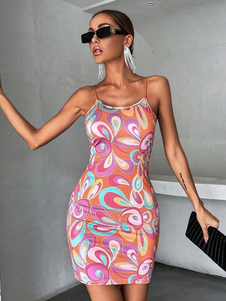 

allover print bodycon dress s7ln#, Black;gray