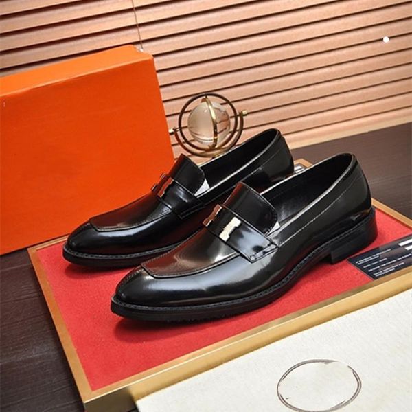 

a1 designer luxurious dress shoes fashion men black genuine leather pointed toe mens business oxfords gentlemen travel walk casual comfort s