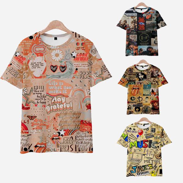 

men's t-shirts summer men's printed large t-shirt youth fashion casual t-shirt ch0d, White;black