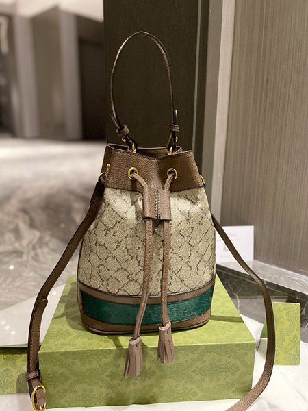 

designer bag vintage leather luxury bucket bag ladies shoulder crossbody chain bag