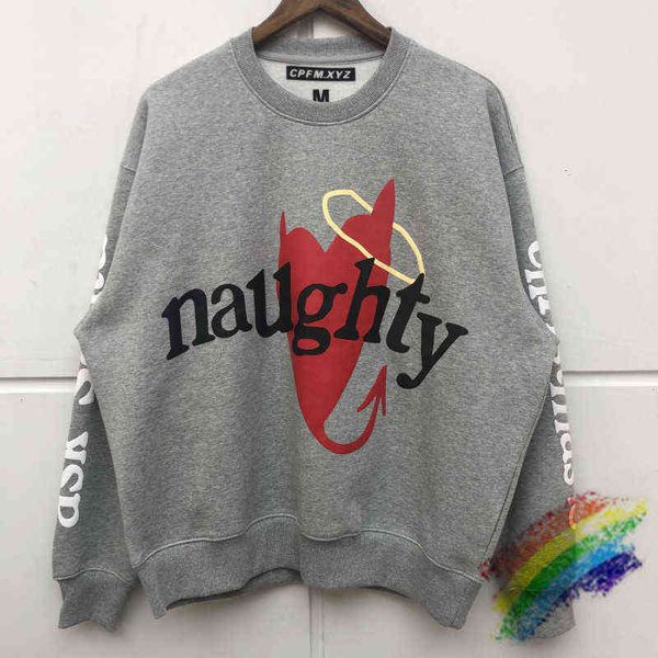 

oversized cpfm.xyz w.w.c.d. sweatshirts men women heavy fabric 3d foam naughty christmas pullover crewneck t220802, Black