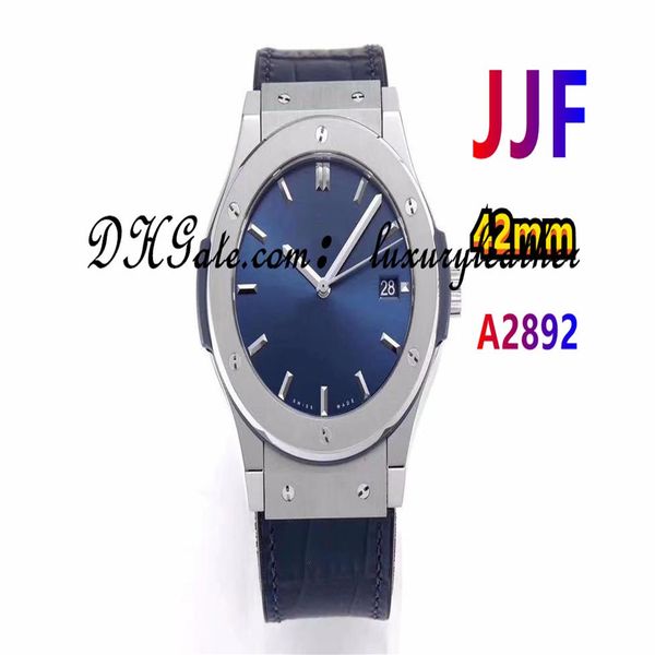 

jjf factory neutral watches automatic machinery eta-2892 movement size 42 or 38mm titanium material rubber strap sapphire glass218m, Slivery;brown