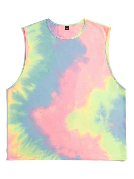 

extended sizes men tie dye tank s0cz#, White;black