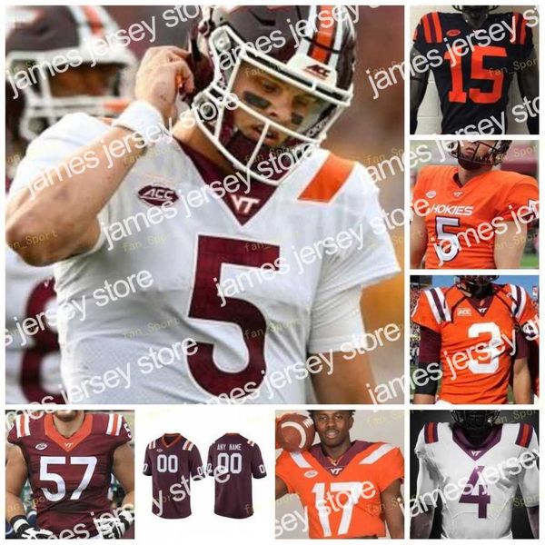 

james custom virginia tech hokies football jersey ncaa college chamarri conner damon hazelton rayshard ashby emmanuel belmar hewitt pollard, Black