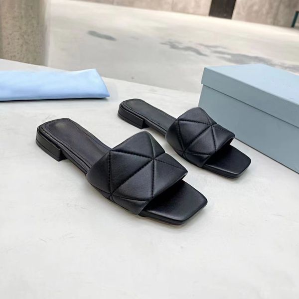 

beach slippers classic flat summer lazy designer cartoon big head flops leather slides l bath letter embroider women shoes lady sandals size, Black