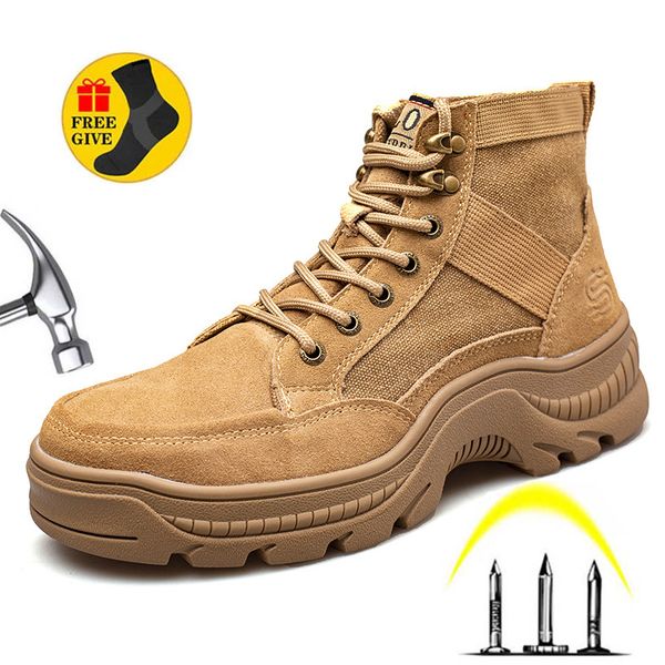 

cleanro male work boots indestructible safety shoes men steel toe shoes puncture-proof work sneakers male shoes work, Black;brown