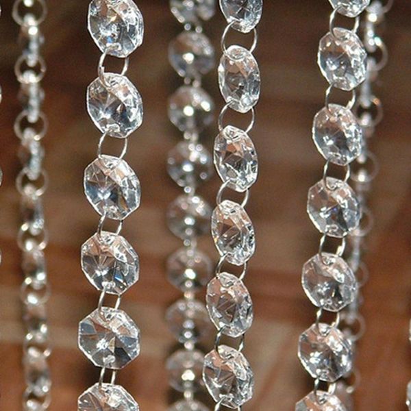 Kronleuchterkristall 5 m/Los 14mm 2 Löcher Oktagon Perlenprisma mit Metallringschandelier