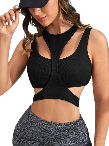 

cut out crop tank l2b3#, White