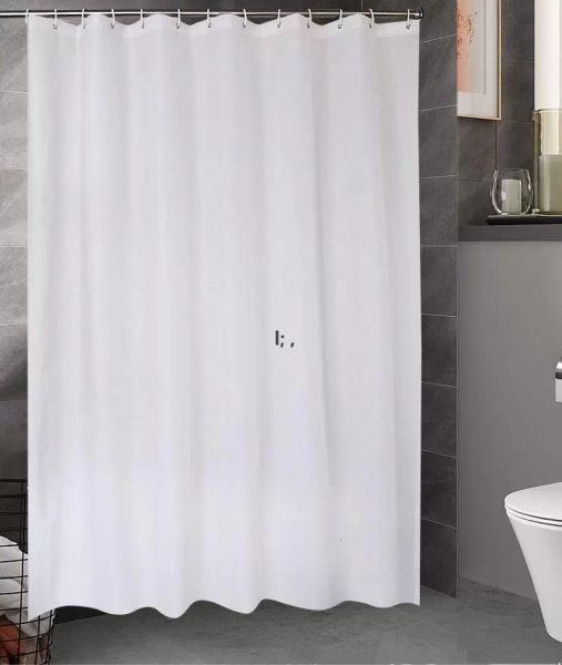 Sublimação em branco Curta de chuveiro à prova d'água Térmica transferência de poliéster lavável cortinas de banheira de 2 em 1 com 12 orifícios de ilhó