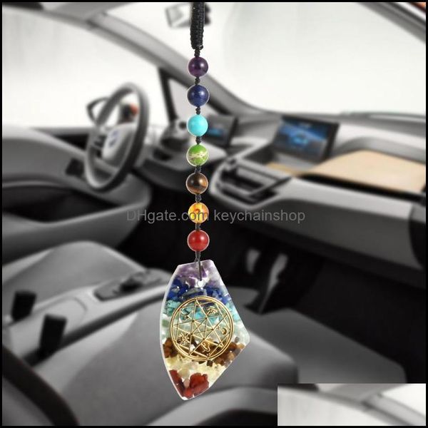 

keychains fashion accessories chakra car pendant reiki natural stone crystal resin energy orgone bag charm key pendants heal dhgha, Silver