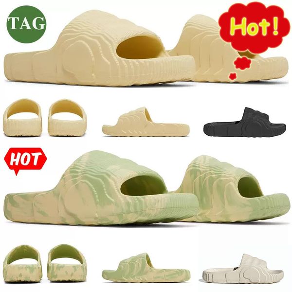 

22 adilette slides designer famous sandals mens womens sliders slippers luxury shoes summer platforms flip flops black resin desert sand