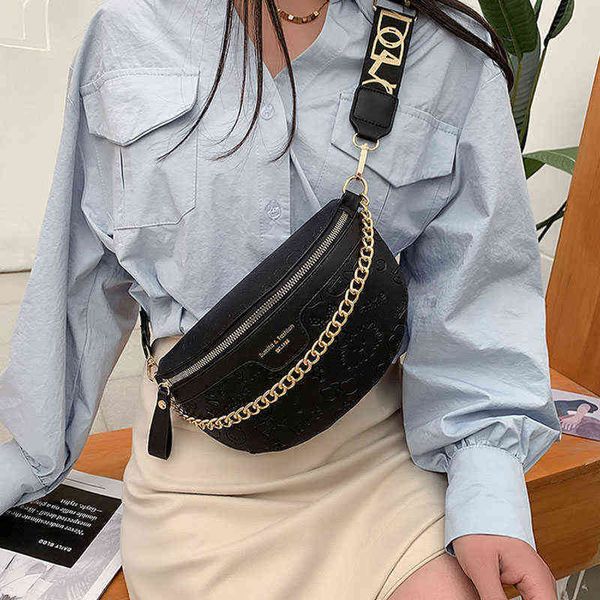 

ketting kleine pu lederen fanny packs mode vrouwen heuptas vrouwelijke telefoon portemonnees dames borst schouder messenger 220609