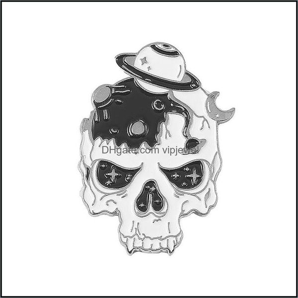 Pinos broches j￳ias halloween skl skeleton planeta broche pino punk cat boux shape roupas de esmalte emblemas unissex liga mochila bolsa de mochila