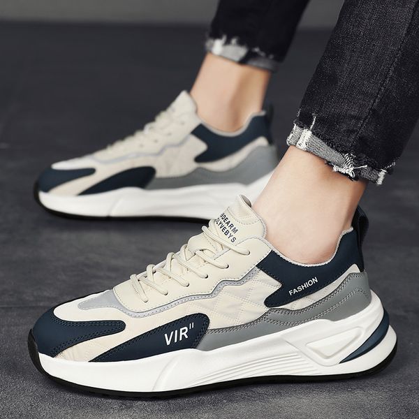 

men sports shoes sneakers thick soled suede non-slip outdoor 37-44 2218, Black