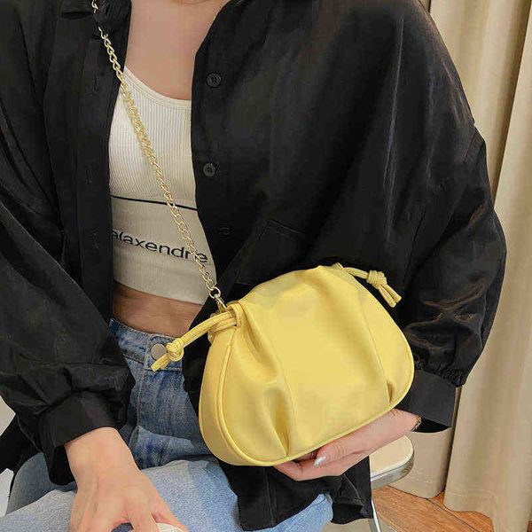 

small drawstring pu leather crossbody bags for women 2021 ladies black yellow shoulder handbags and purses brand luxury g220517