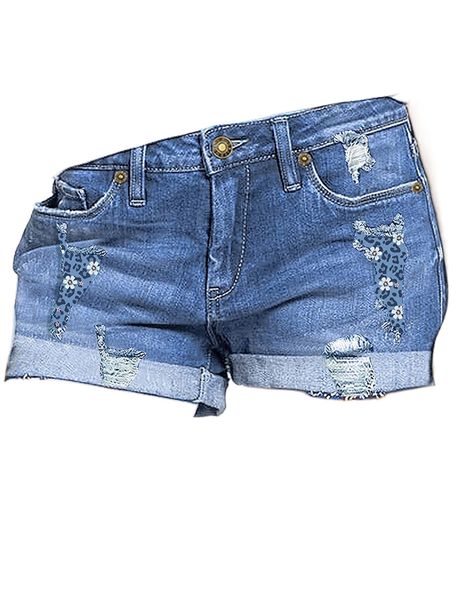 

women's high waisted rolled hem distressed jeans ripped denim shorts q0u6#, White;black